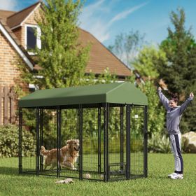 4.6' x 4.6' x 5' Dog Kennel Outdoor with Waterproof Canopy (Option: Green-1440x620x280 mm)
