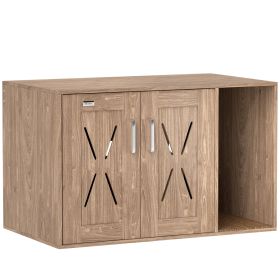 Cat Litter Box Enclosure With Scratching Board, Cat Washroom End Side Table, 31.5 X 19X 20, Walnut Brown (Option: Brown)