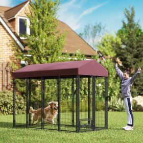 4.6' x 4.6' x 5' Dog Kennel Outdoor with Waterproof Canopy (Option: Red-1440x620x280 mm)