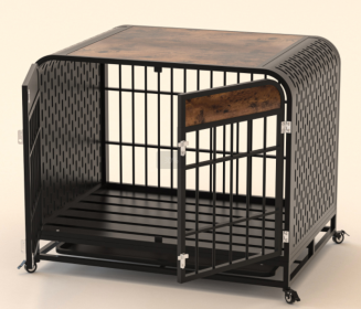 Heavy Duty Dog Crate Furniture Wooden Table 33inch Brown (Option: Brown)