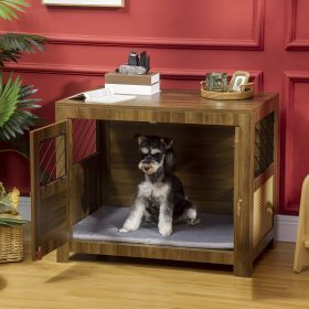 Dog Crate Furniture with Soft Cushion (Option: Walunt-960x780x155 mm)