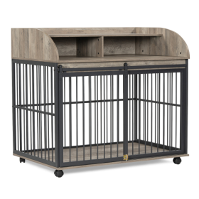 The Wooden Kennel Kennel Is Suitable For Large Medium-sized Dogs (Option: Grey)