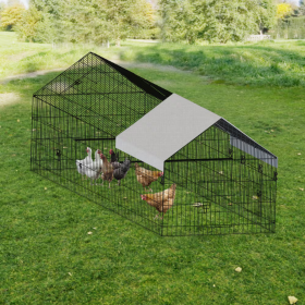 Poultry Farming Outdoor Metal Chicken Coop (Option: Black Gray)