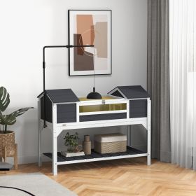 Tortoise Enclosure Tortoise House with Adjustable Lamp Holder Storage Shelf (Option: Gray-1290x570x190 mm)