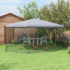 x Chicken Run for 19-25 Chickens with Cover (Option: Silver-1980x360x210 mm)